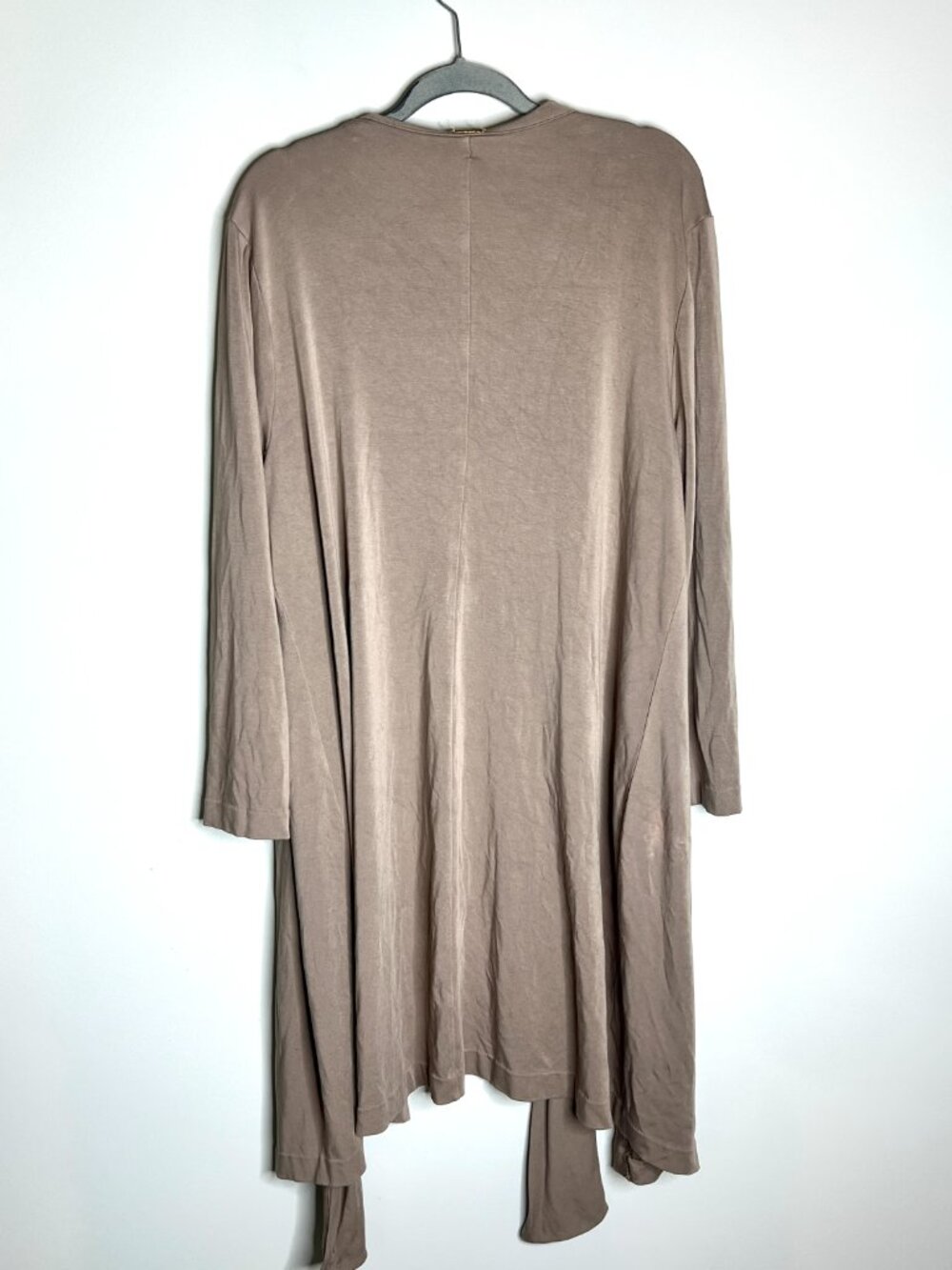 Black Label Chico's Taupe Oversized Waterfall Boho Flowy Open Front Cardigan XL - Picture 4 of 4
